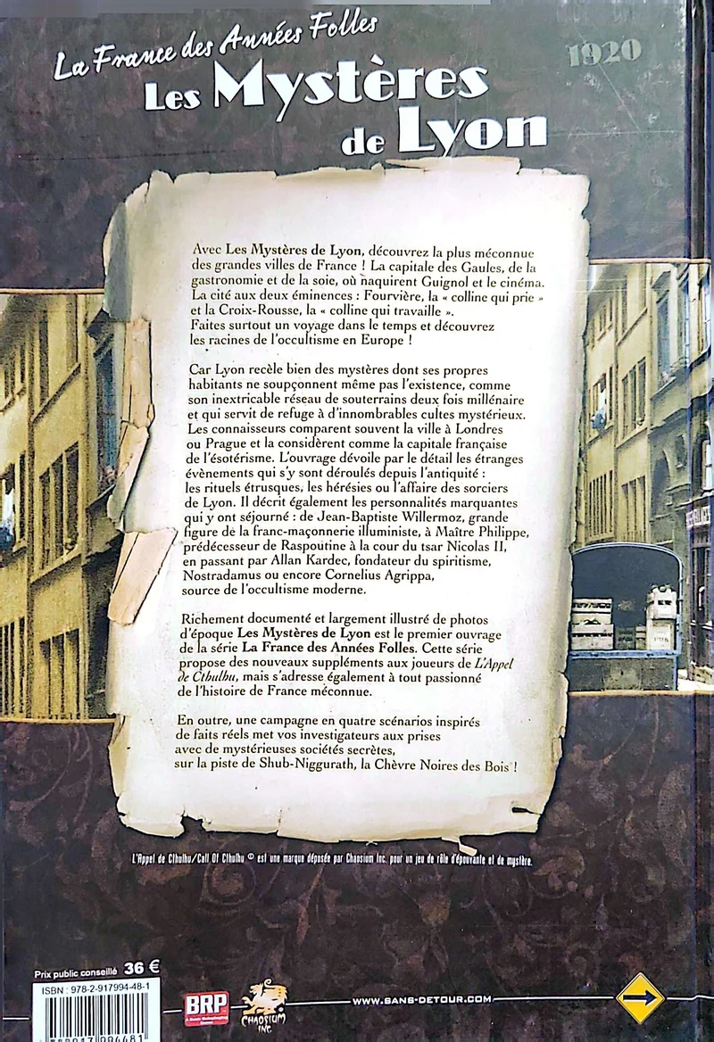 L'APPEL DE CTHULHU - LES MYSTÈRES DE LYON [FRE]