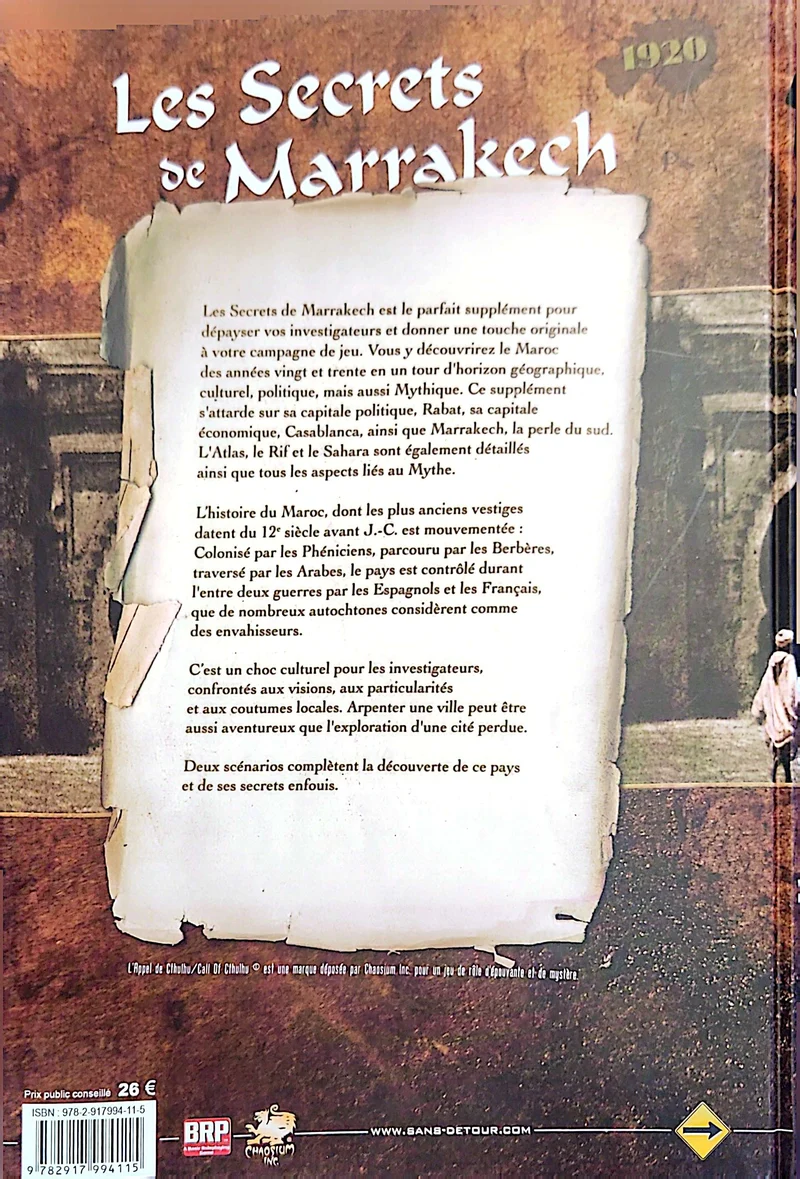 L'APPEL DE CTHULHU - LES SECRETS DE MARRAKECH [FRE]