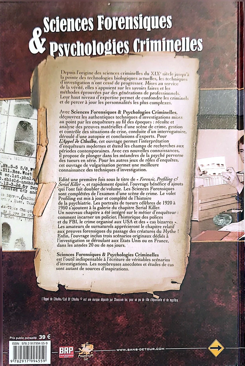 L'APPEL DE CTHULHU - SCIENCES FORENSIQUES & PSYCHOLOGIES CRIMINELLES [FRE]