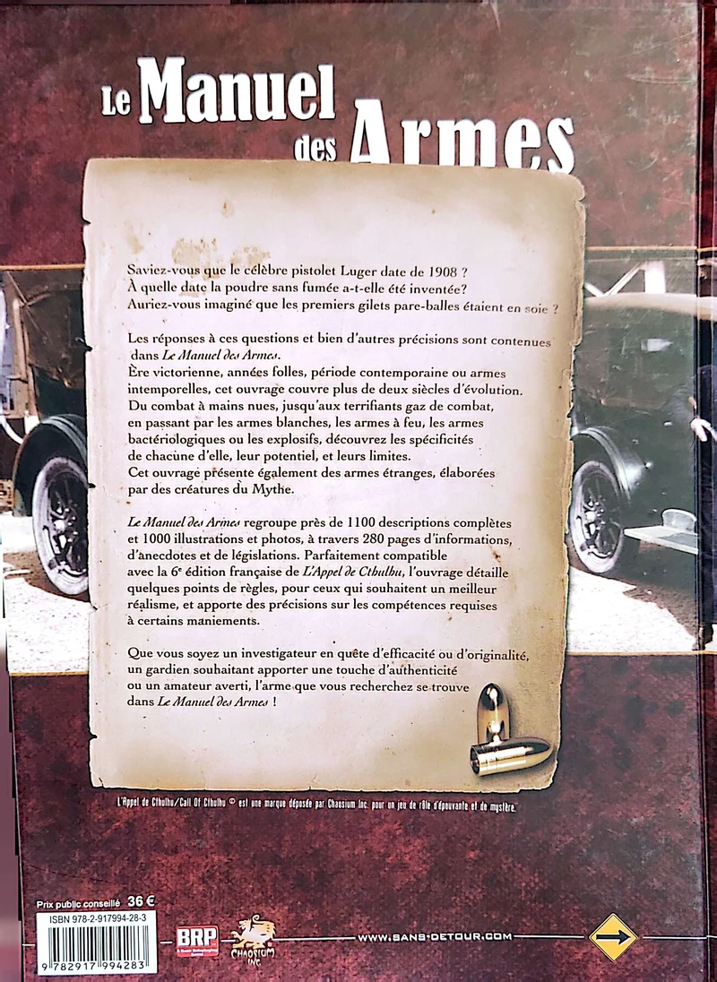 L'APPEL DE CTHULHU - LE MANUEL DES ARMES [FRE]