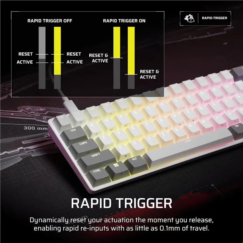 Corsair Clipper PRO MINI 60 Hall Effect Gaming Keyboard (White)