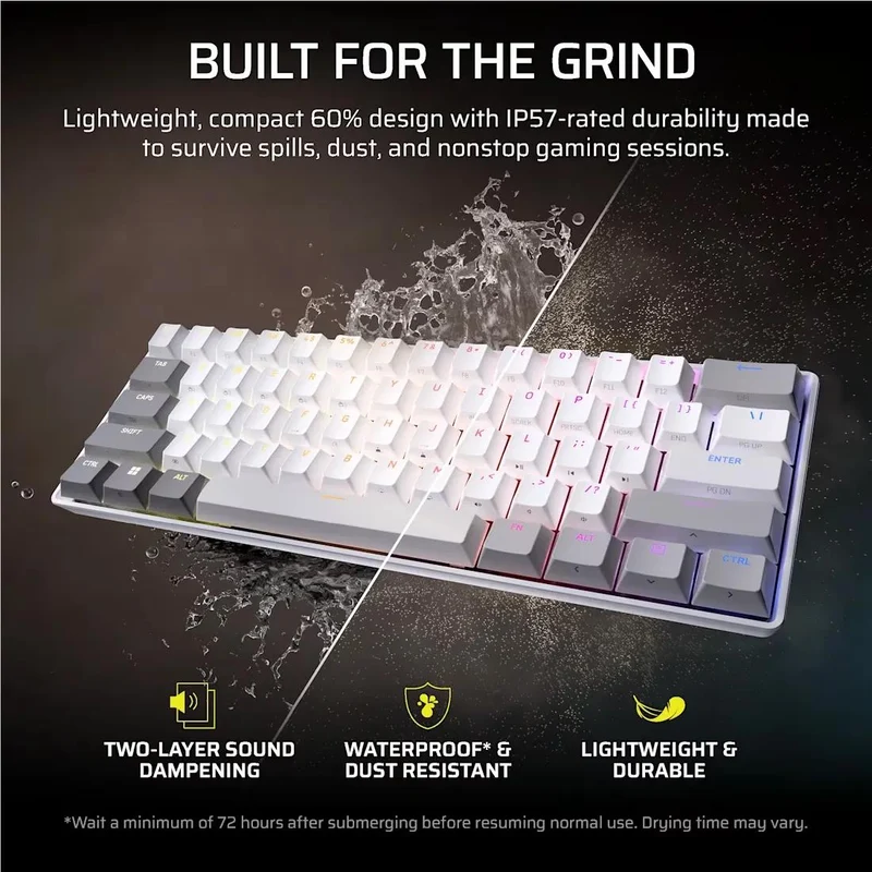 Corsair Clipper PRO MINI 60 Hall Effect Gaming Keyboard (White)