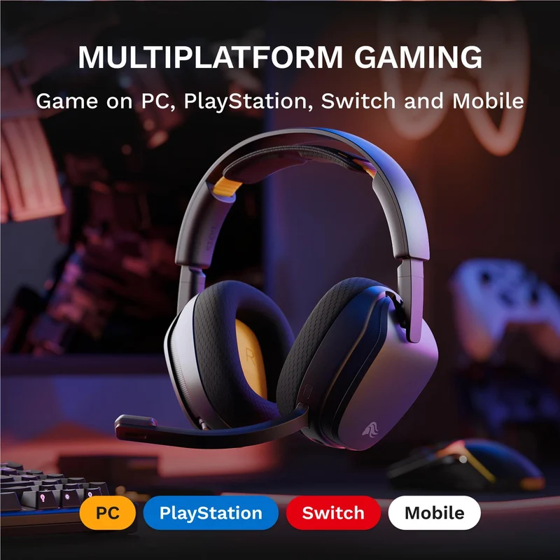 Glorious GHS Wireless InfinitePlay Gaming Headset for PC, PS5, PS4, Switch (Black)