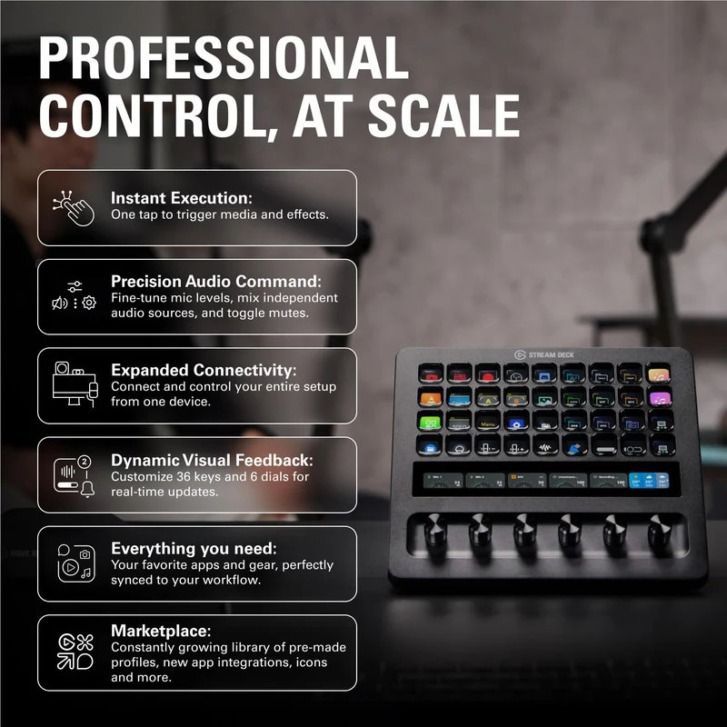Elgato Stream Deck + XL – Customizable Control Platform