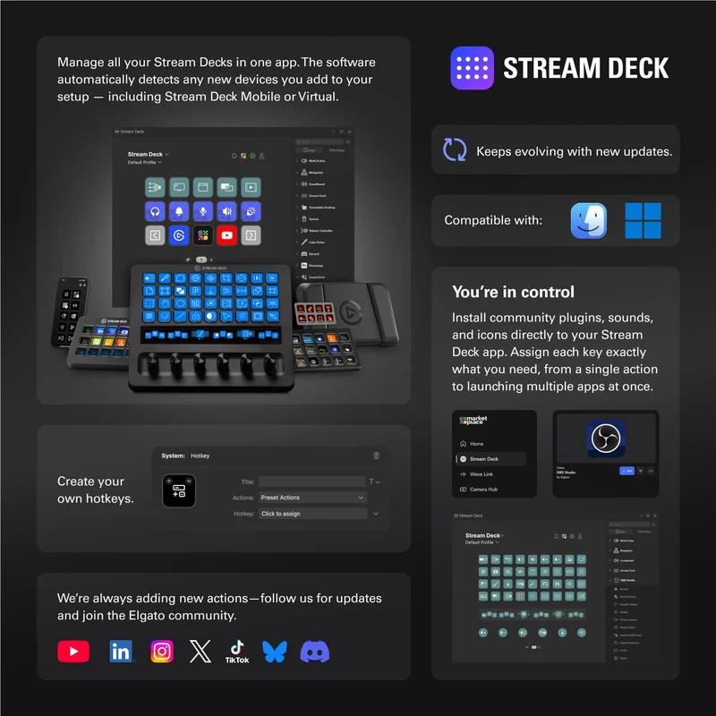 Elgato Stream Deck + XL – Customizable Control Platform