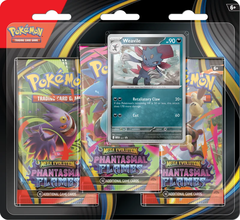 JCC POKÉMON ME02 : ÉVOLUTION DES FLAMMES FANTASMATIQUES, BLISTER DE 3 CARTES