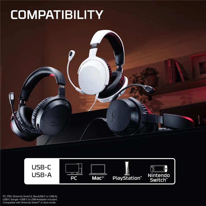 HyperX Cloud Stinger 3 Wired Gaming Headset (White)