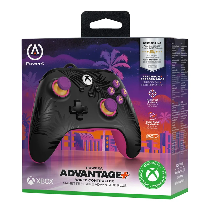 PowerA Advantage Plus Wired Controller for XBOX Series X|S (Moonlit Palms)