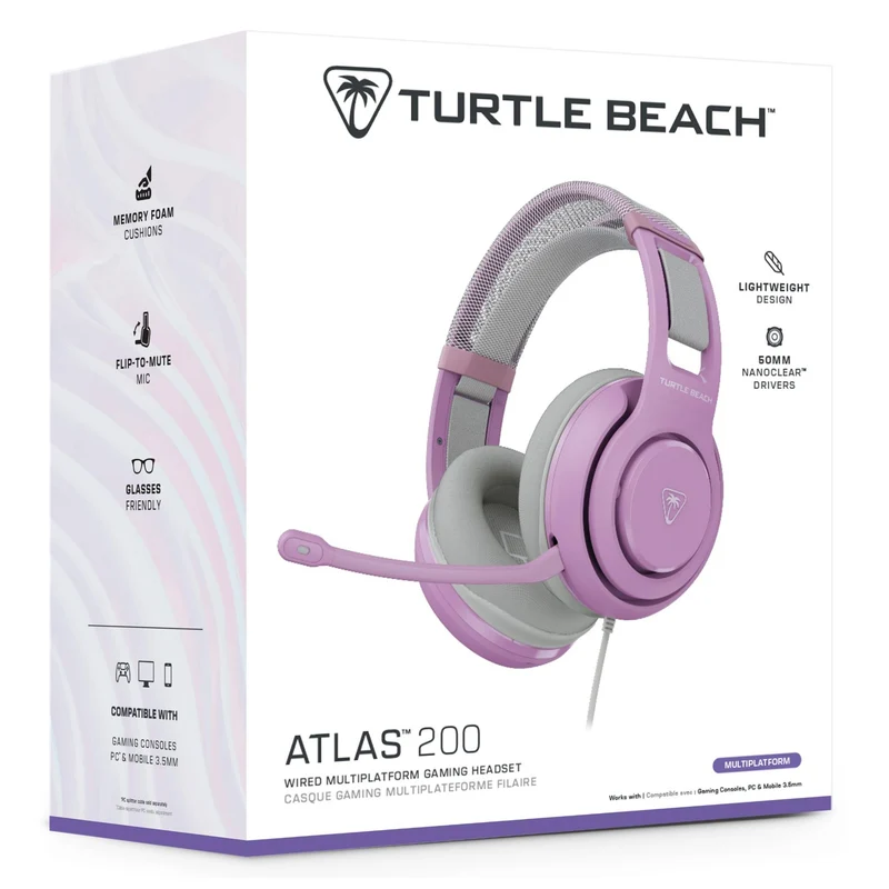 Turtle Beach® Atlas™ 200 Wired Multi-Platform Gaming Headset (Lilac Mist)